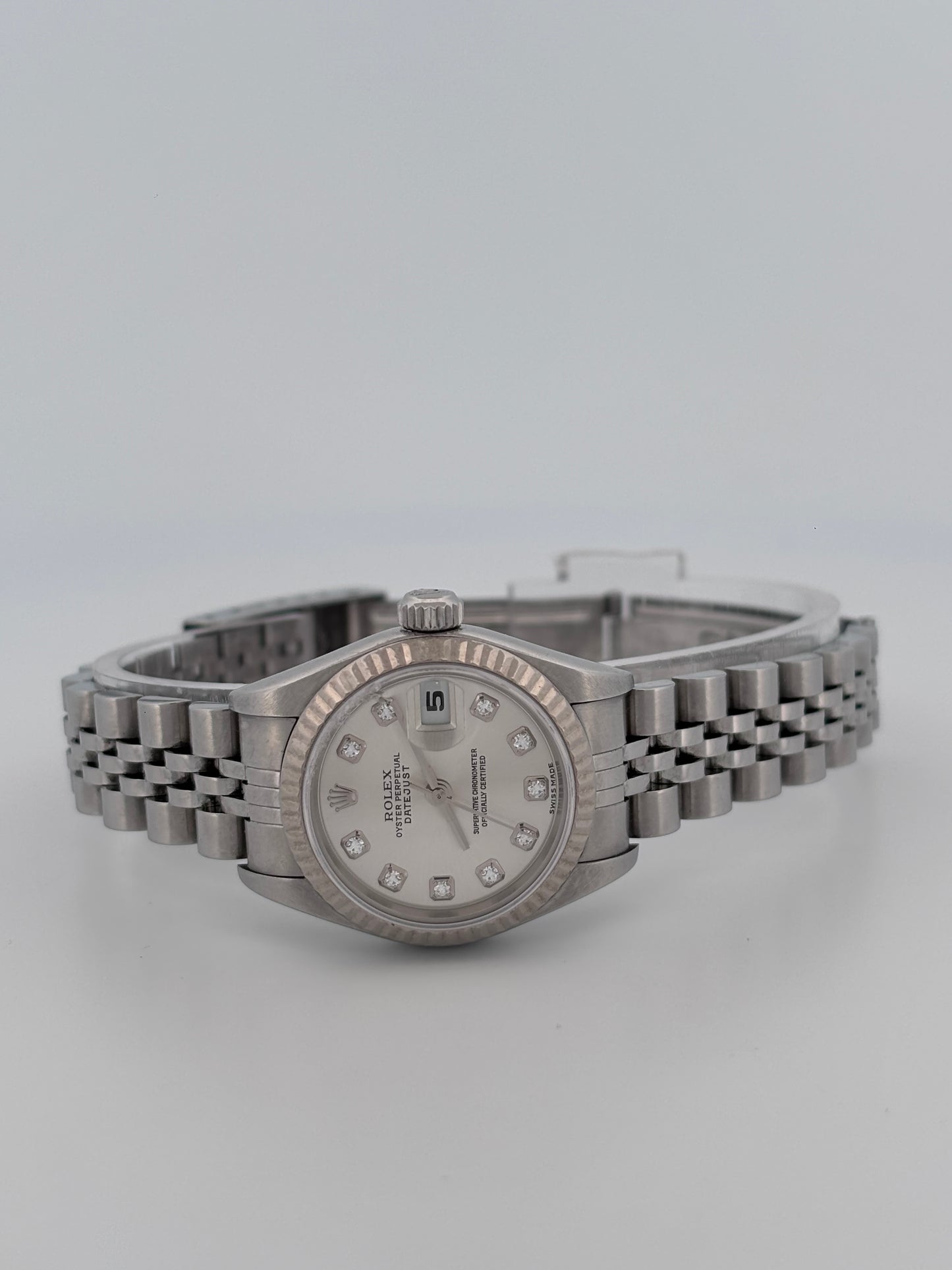 ROLEX | Lady-Datejust | Acier & Or blanc 18K | Cadran gris diamant | Bracelet Jubilée