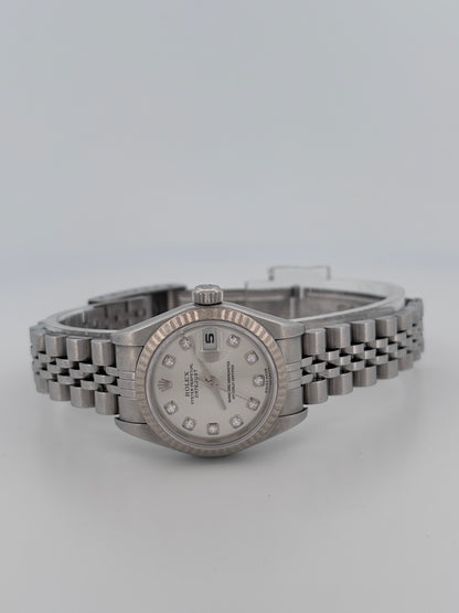 ROLEX | Lady-Datejust | Acier & Or blanc 18K | Cadran gris diamant | Bracelet Jubilée