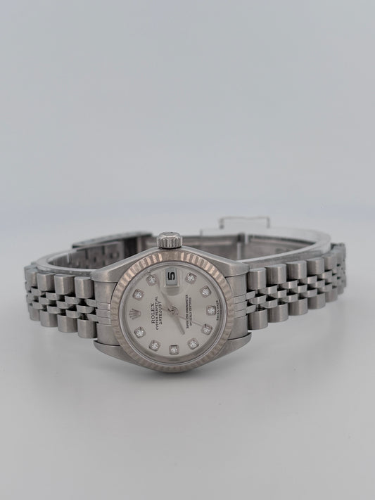 ROLEX | Lady-Datejust | Acier & Or blanc 18K | Cadran gris diamant | Bracelet Jubilée