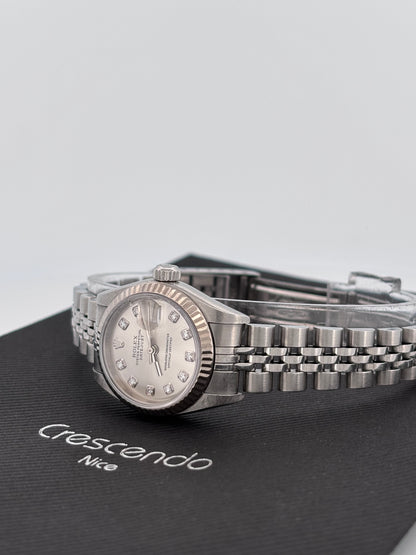 ROLEX | Lady-Datejust | Acier & Or blanc 18K | Cadran gris diamant | Bracelet Jubilée