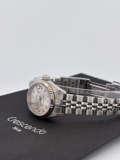 ROLEX | Lady-Datejust | Acier & Or blanc 18K | Cadran gris diamant | Bracelet Jubilée