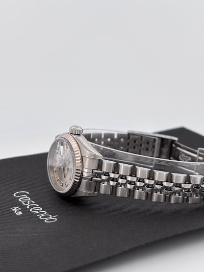 ROLEX | Lady-Datejust | Acier & Or blanc 18K | Cadran gris diamant | Bracelet Jubilée