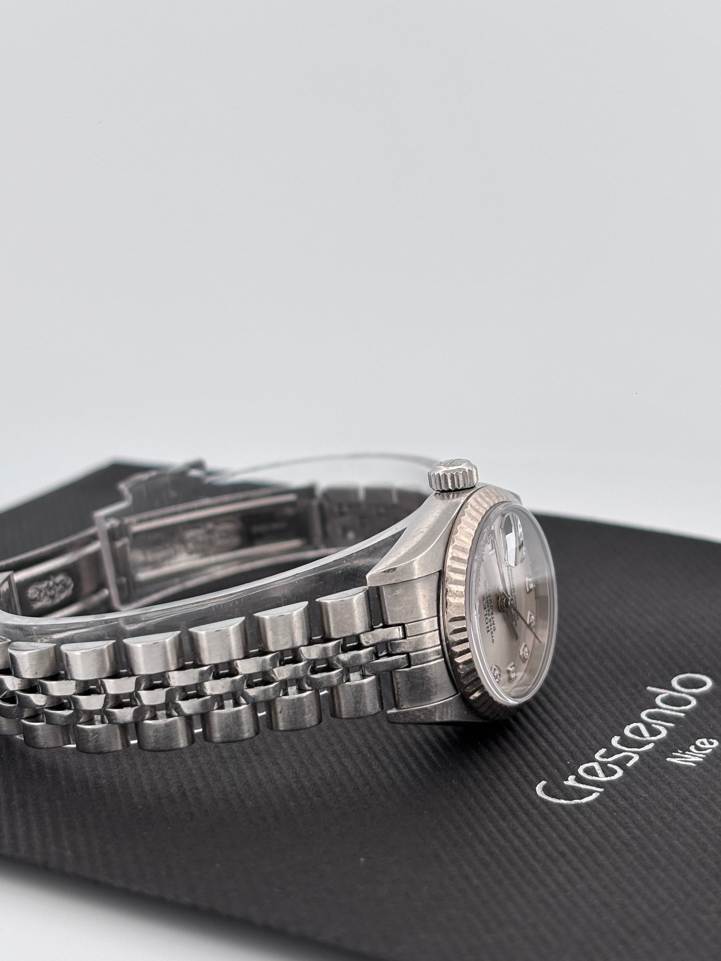 ROLEX | Lady-Datejust | Acier & Or blanc 18K | Cadran gris diamant | Bracelet Jubilée