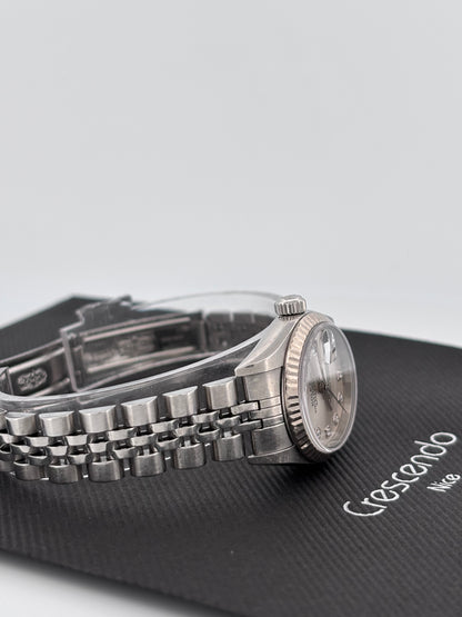ROLEX | Lady-Datejust | Acier & Or blanc 18K | Cadran gris diamant | Bracelet Jubilée