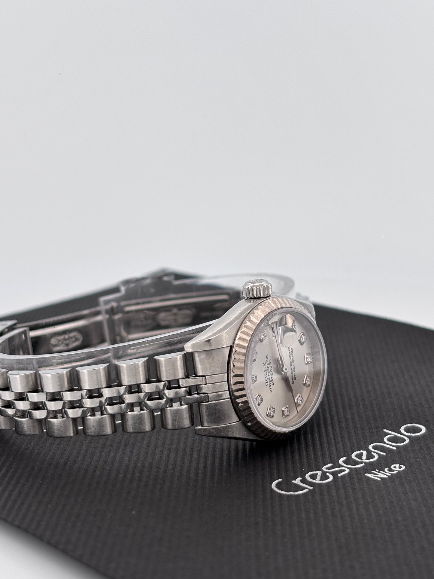 ROLEX | Lady-Datejust | Acier & Or blanc 18K | Cadran gris diamant | Bracelet Jubilée