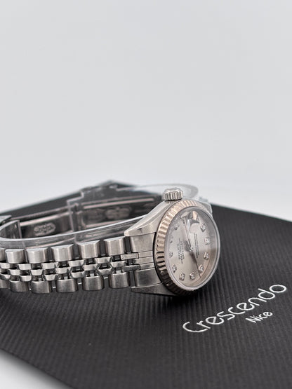 ROLEX | Lady-Datejust | Acier & Or blanc 18K | Cadran gris diamant | Bracelet Jubilée