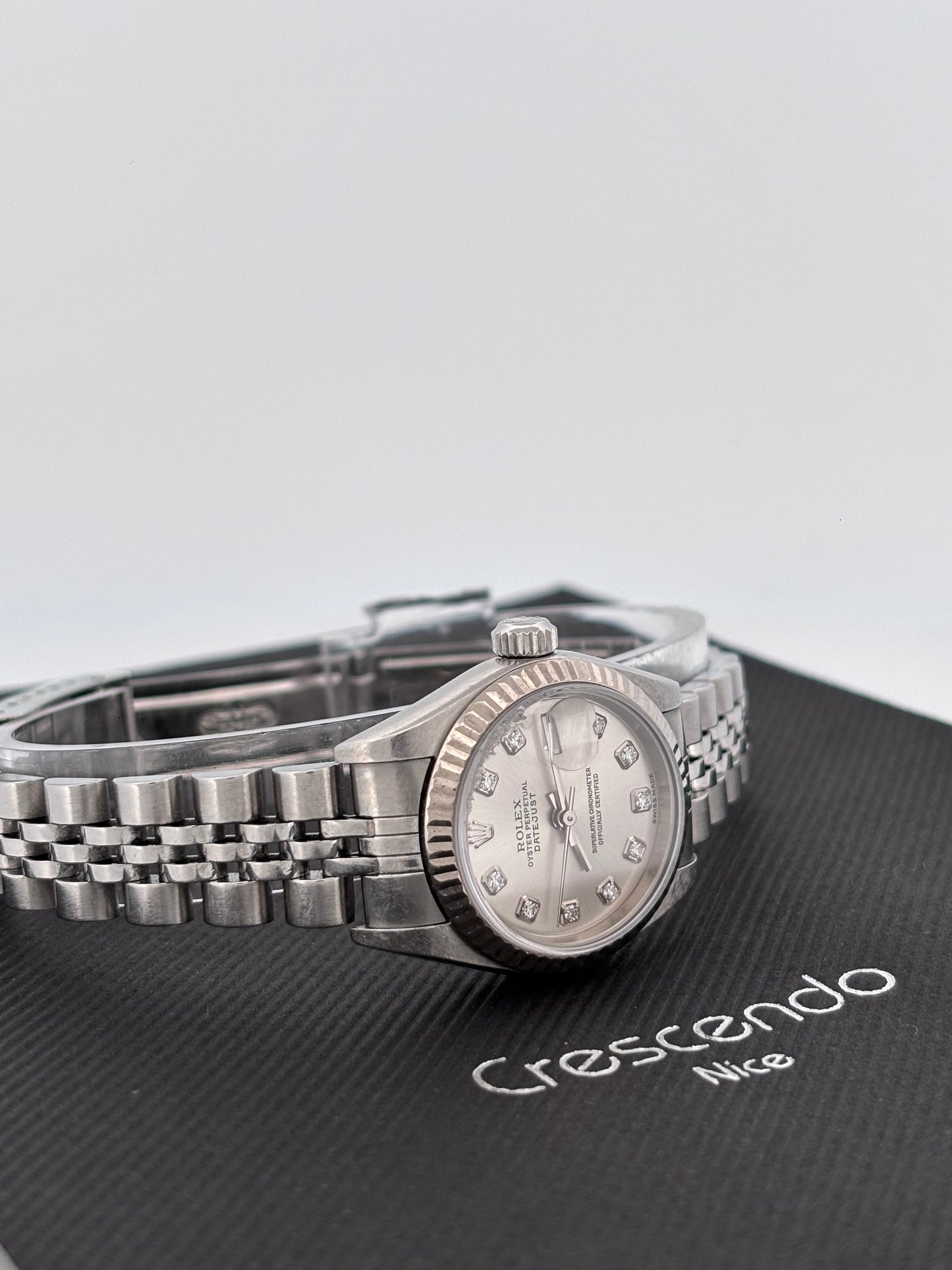 ROLEX | Lady-Datejust | Acier & Or blanc 18K | Cadran gris diamant | Bracelet Jubilée