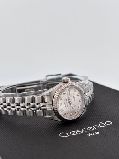 ROLEX | Lady-Datejust | Acier & Or blanc 18K | Cadran gris diamant | Bracelet Jubilée