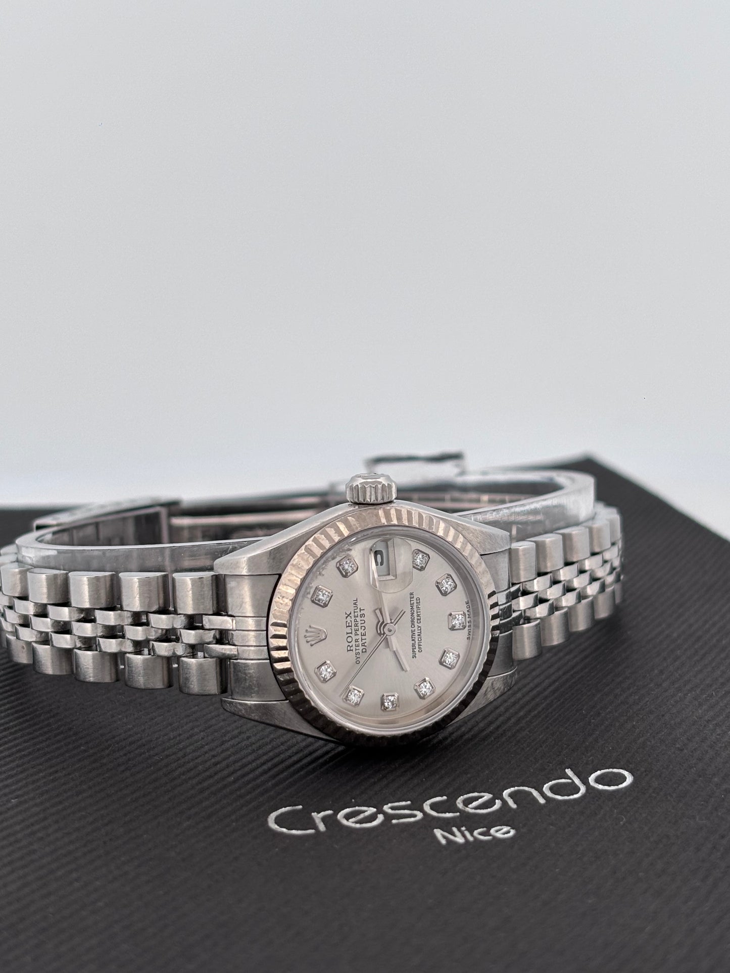 ROLEX | Lady-Datejust | Acier & Or blanc 18K | Cadran gris diamant | Bracelet Jubilée