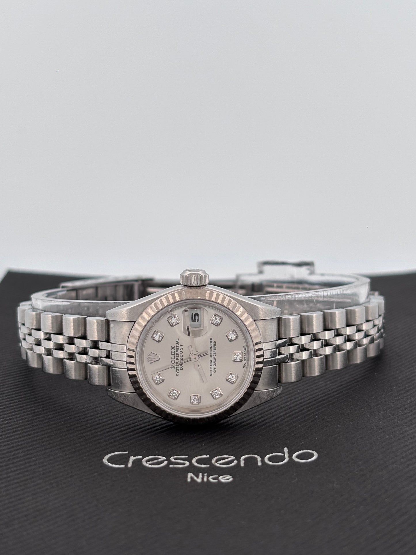 ROLEX | Lady-Datejust | Acier & Or blanc 18K | Cadran gris diamant | Bracelet Jubilée