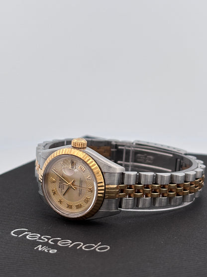 ROLEX – Lady-Datejust | Or jaune & Acier | Cadran Champagne Diamants | Bracelet Jubilé