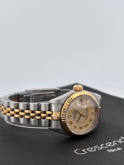 ROLEX – Lady-Datejust | Or jaune & Acier | Cadran Champagne Diamants | Bracelet Jubilé