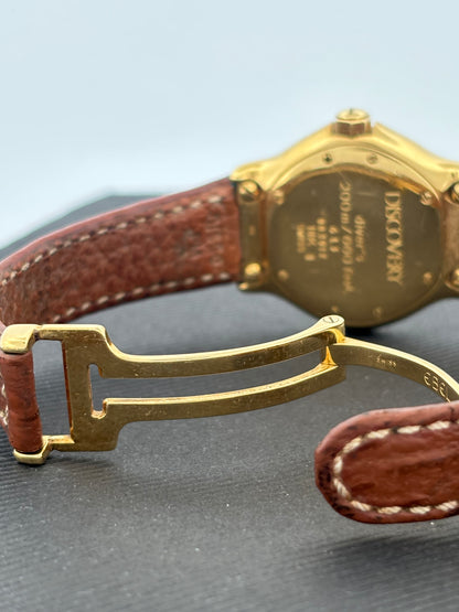 EBEL – Discovery | Or jaune | Quartz | Cuir | Lunette tournante