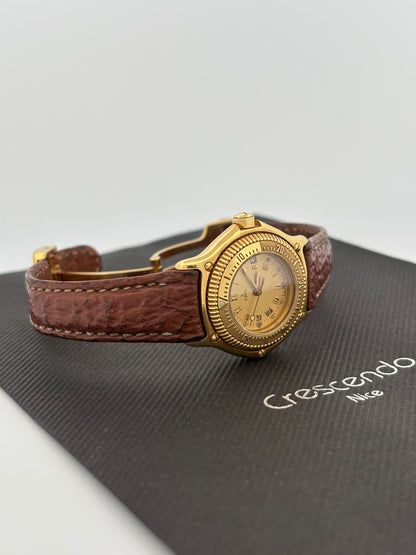 EBEL – Discovery | Or jaune | Quartz | Cuir | Lunette tournante