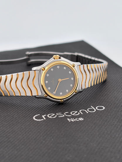 EBEL – Classic Bicolore | Acier & Or jaune | Quartz | Diamants | Bracelet intégré