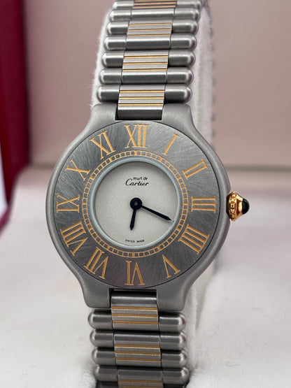 CARTIER – Must 21 | Acier & Or | Quartz | Full Set 1989 | Neuve d’époque