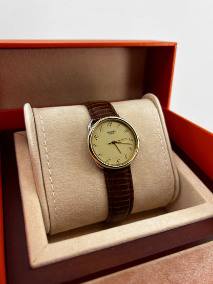 HERMÈS – Montre Paris Classique 30 mm | Plaqué Or 20 Microns | Quartz | Boîte