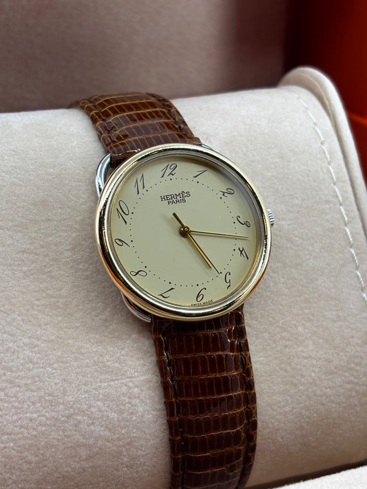 HERMÈS – Montre Paris Classique 30 mm | Plaqué Or 20 Microns | Quartz | Boîte