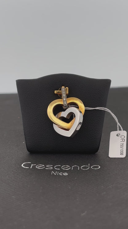 Double coeur jaune blanc