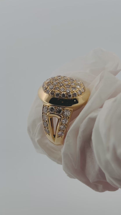 Cartier Vintage Diamond Ring in 18K Yellow Gold