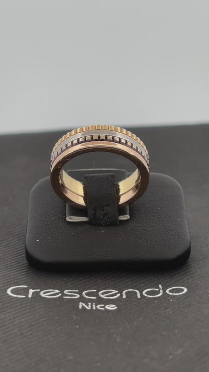 BOUCHERON | Quatre Classique Small | Or jaune, blanc & rose 18k | Taille 55 | 8,3 g