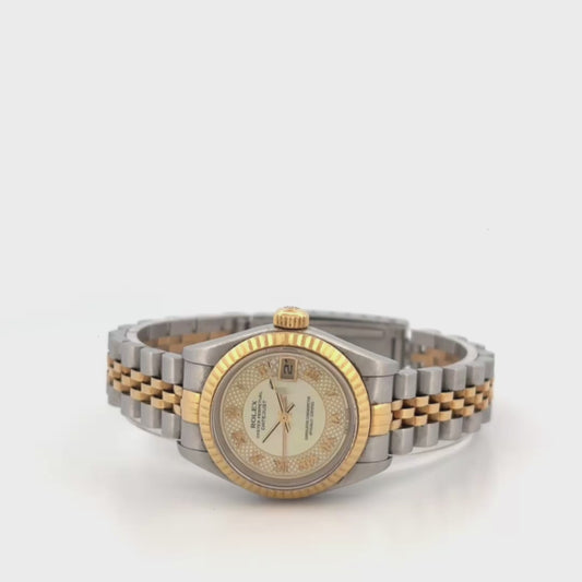 ROLEX – Lady-Datejust | Or jaune & Acier | Cadran Champagne Diamants | Bracelet Jubilé