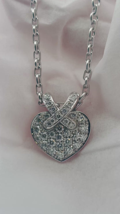 Chaumet Liens Heart Pendant Necklace – 18K White Gold & Diamonds