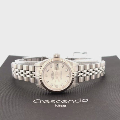 ROLEX | Lady-Datejust | Acier & Or blanc 18K | Cadran gris diamant | Bracelet Jubilée