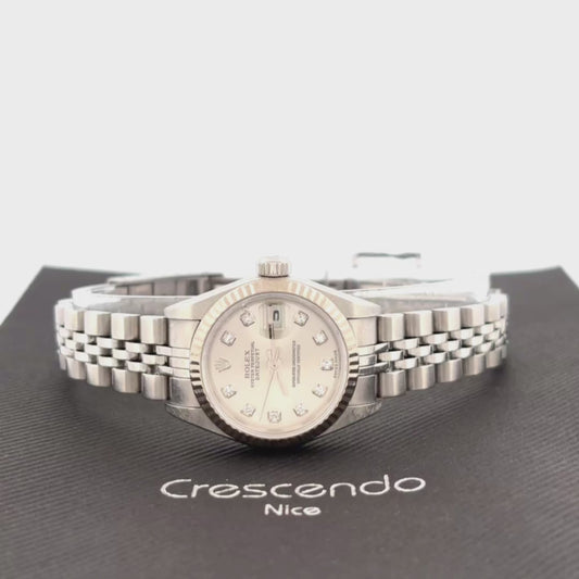 ROLEX | Lady-Datejust | Acier & Or blanc 18K | Cadran gris diamant | Bracelet Jubilée